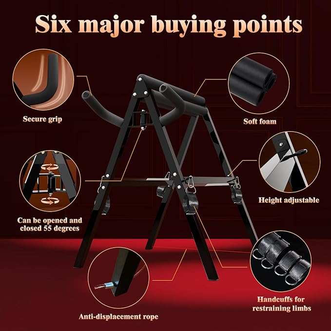 Image of Long love fun tripod furniture sm sex chair couples alternative toys acacia chair auxiliary tools adult products